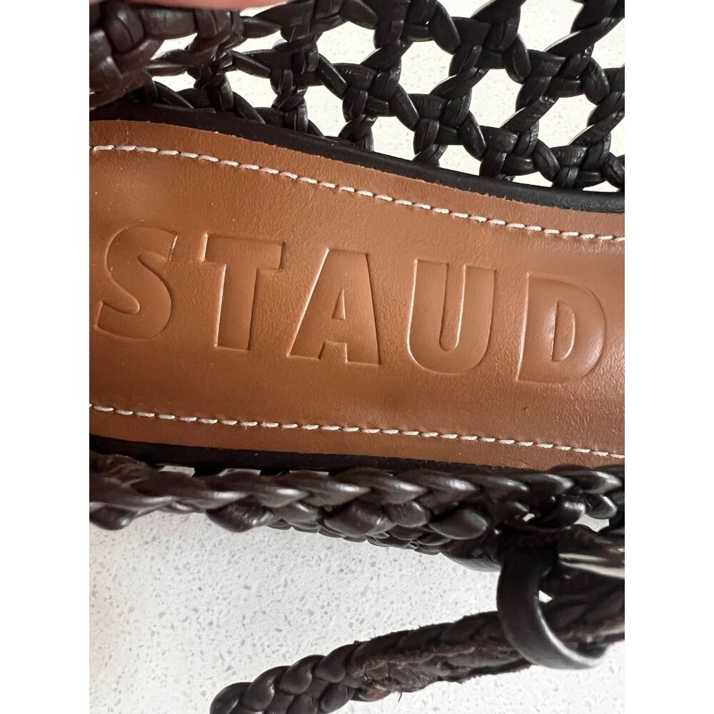 Staud Nell Leather Mary Janes espresso leather flats size 39 New - Picture 9 of 9